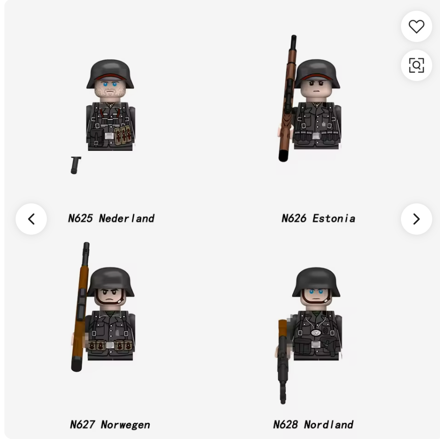 WW2-soldat med vapen (minifigur)