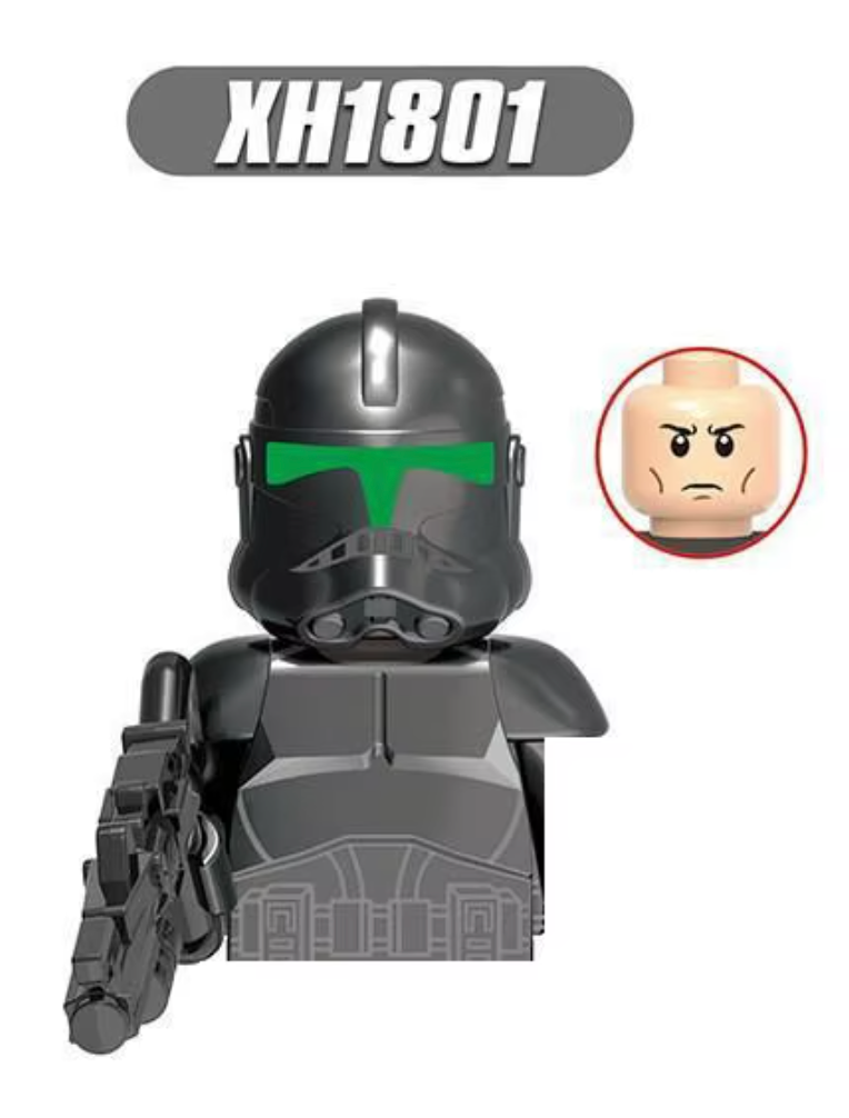 Svart elitsoldat (grönt visir)