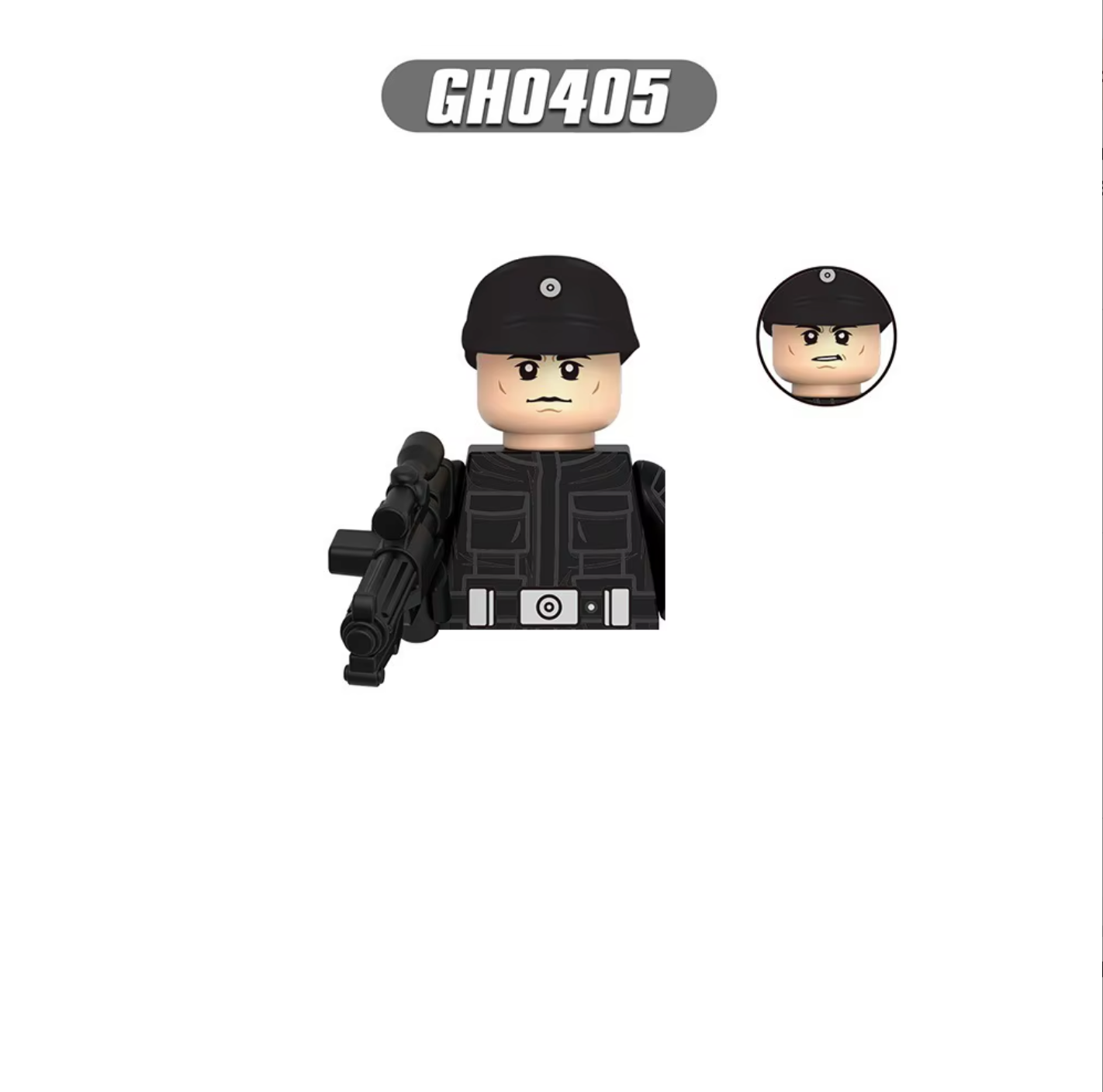 Besättningsofficer i svart uniform